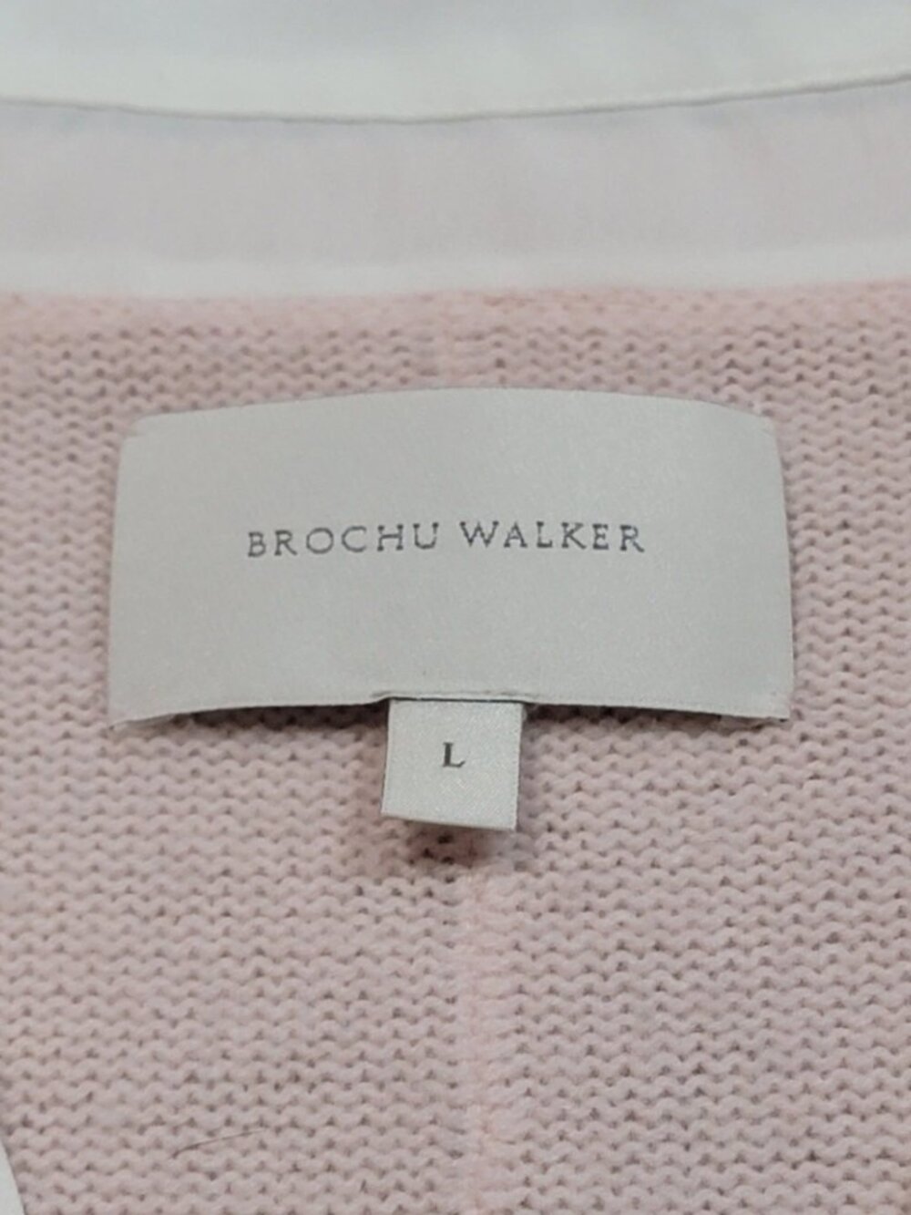Brochu Walker The Looker Wool Cashmere V Neck Layered Sweater Baby Pink Large - Picture 4 of 8